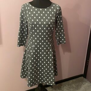 Modcloth Gray Dress w/White Stars Size Large